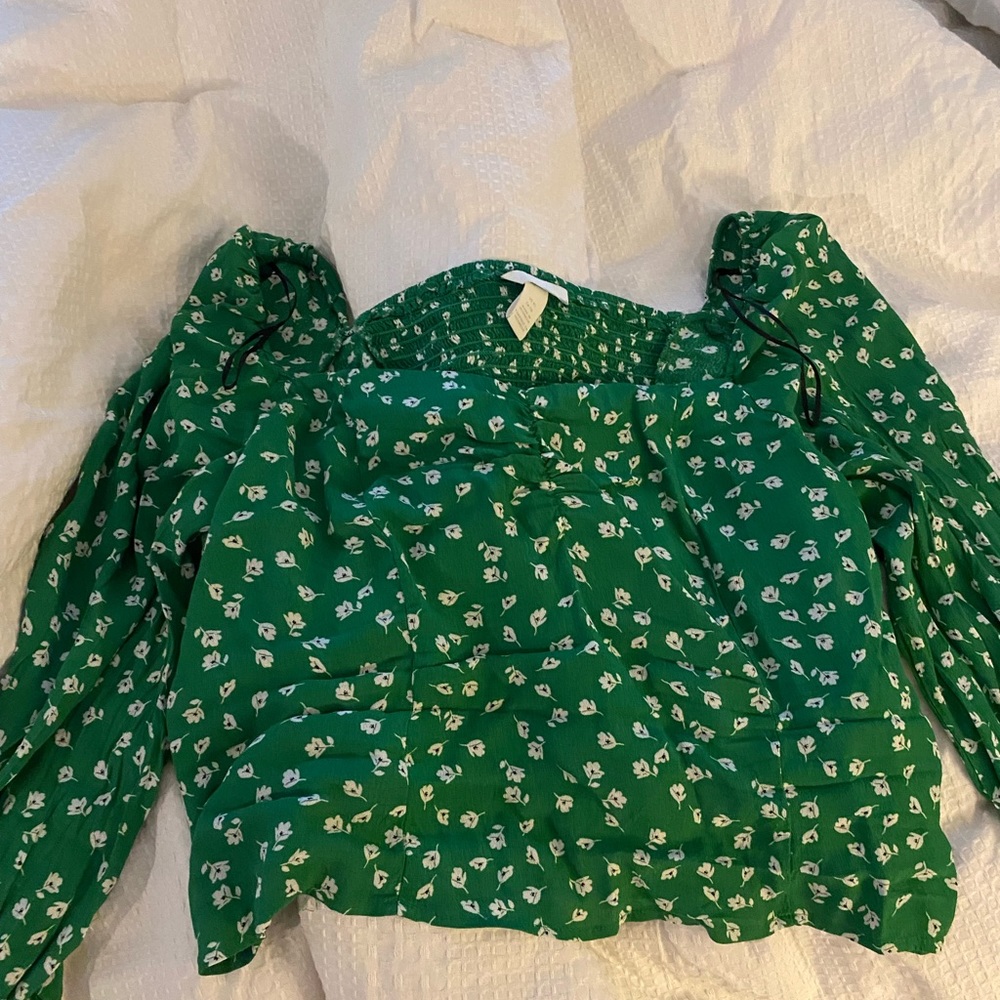 H&M floral long sleeve blouse size XL